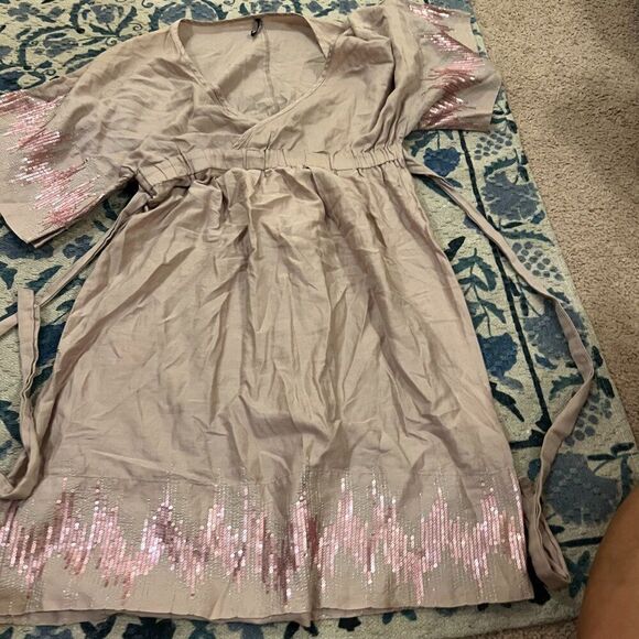 NafNaf tan sparkly dress 40 - Picture 1 of 11